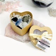 Load image into Gallery viewer, Crystal Healing Protection Set of Stones in Heart Shaped Box