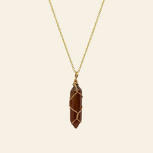 Load image into Gallery viewer, Wire Wrapped Crystal Point Necklace - Gold