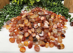 Banded Carnelian (1kg/2.2lbs.) Tumbled Stone 17-23mm