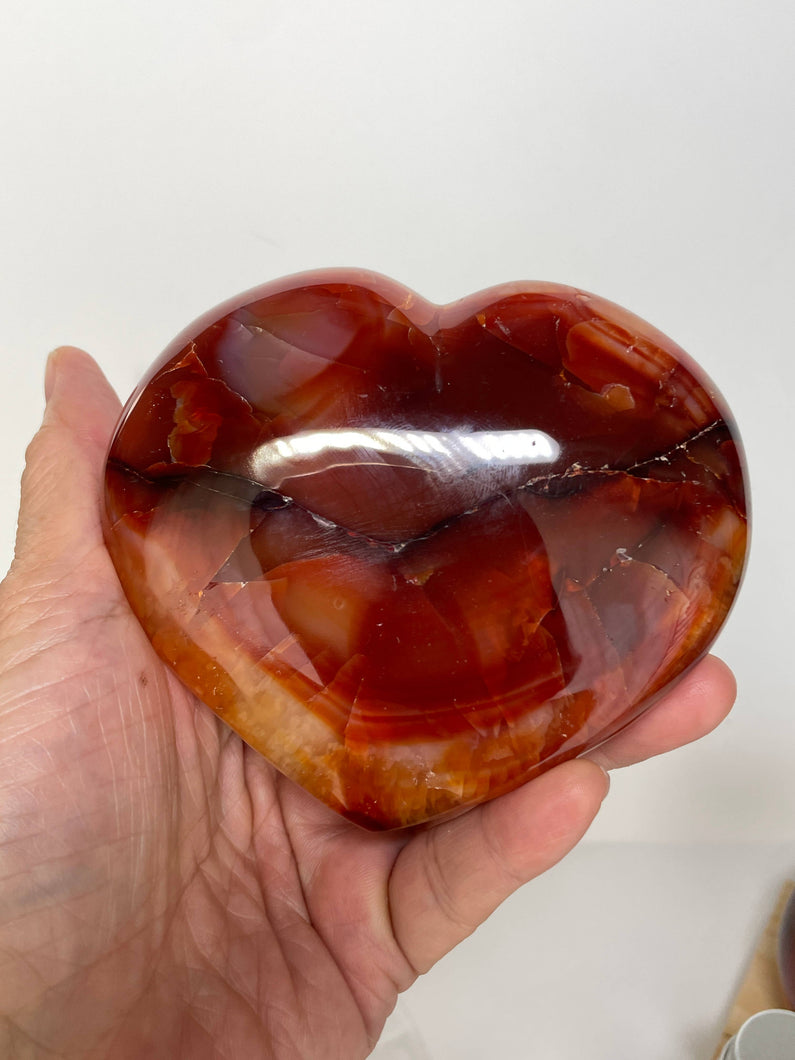 1 pc Carnelian heart w/ info card