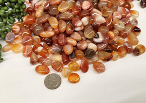 Banded Carnelian (1kg/2.2lbs.) Tumbled Stone 17-23mm