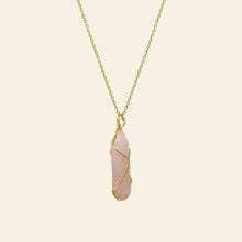 Load image into Gallery viewer, Wire Wrapped Crystal Point Necklace - Gold