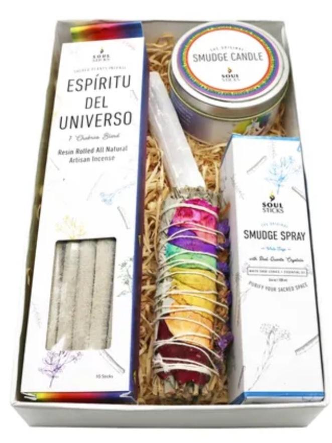 7 Chakras Shamans Kit Smudging Gift Set in White Box