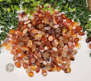 Banded Carnelian (1kg/2.2lbs.) Tumbled Stone 17-23mm