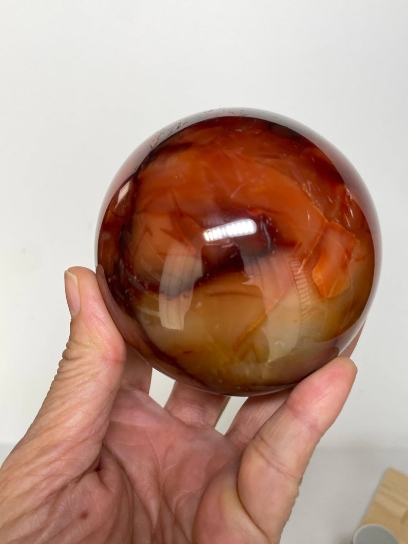 1 pc Carnelian Sphere w/ info card