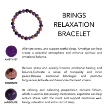 Load image into Gallery viewer, Relaxation Bracelet | Amethyst Rhodonite | Lepidolite