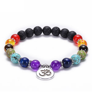 7 Chakra Stone Bead Bracelets Yoga Healing Crystals Gemstone Beaded Bracelet