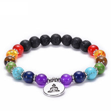 Load image into Gallery viewer, 7 Chakra Stone Bead Bracelets Yoga Healing Crystals Gemstone Beaded Bracelet