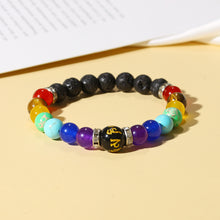 Load image into Gallery viewer, 8mm Rock Natural Lava Stone Yoga Bracelet - White beads