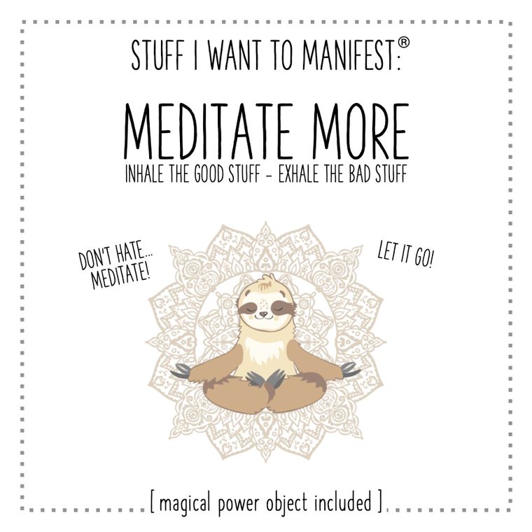 Stuff I Want To Manifest: To Meditate More (card+charm)