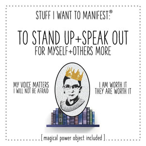 Stuff I Want To Manifest: To Stand Up + Speak Out (card+charm)