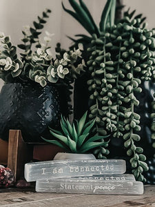"I Am Connected" Selenite Wand