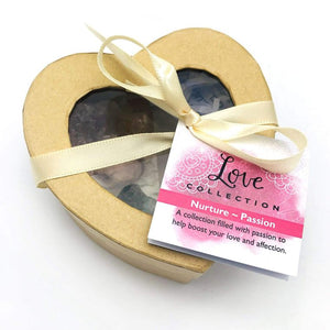 Crystal Healing Love Set of Stones in Heart Shaped Box