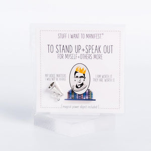 Stuff I Want To Manifest: To Stand Up + Speak Out (card+charm)