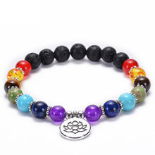 Load image into Gallery viewer, 7 Chakra Stone Bead Bracelets Yoga Healing Crystals Gemstone Beaded Bracelet