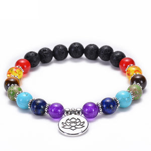 7 Chakra Stone Bead Bracelets Yoga Healing Crystals Gemstone Beaded Bracelet