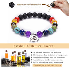 Load image into Gallery viewer, 7 Chakra Stone Bead Bracelets Yoga Healing Crystals Gemstone Beaded Bracelet