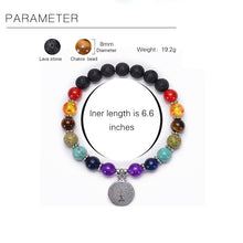 Load image into Gallery viewer, 7 Chakra Stone Bead Bracelets Yoga Healing Crystals Gemstone Beaded Bracelet